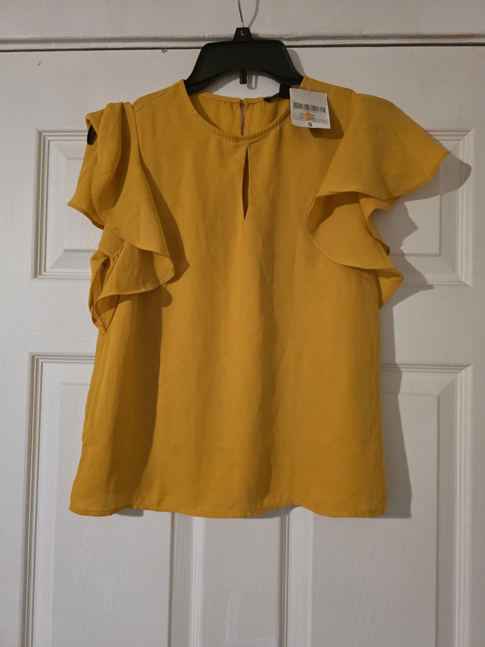 Forever 21 Yellow Ruffle Sleeve Blouse